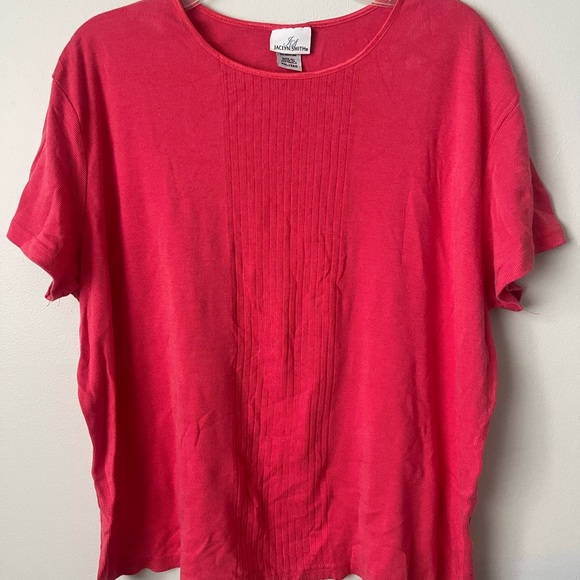 Pullover Sweater Top Lightweight Soft Comfy Plus Size XXL 2XL Blouse Coral 90s - Picture 2 of 5